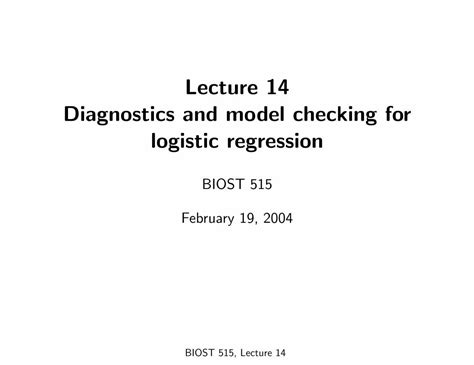 r drop in deviance test for only one predictor|Lecture 14 Diagnostics and model checking for logistic .